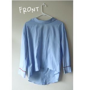 Zara backward fashion Blouse Shirt in Aero Blue